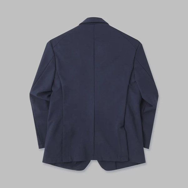 CRONOS BLACK COLLARLESS STRETCH JACKET - ノーカラージャケット